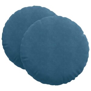 vidaXL Coussins de siège 2 Pièces Bleu Ø80 x 29 cm Velours