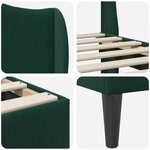 vidaXL Cadre de lit avec tête de lit Vert foncé 160 x 200 cm Velours