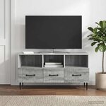vidaXL Meuble TV Sonoma gris 102 x 34 5 x 50 cm Bois d'ingénierie