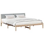 vidaXL Cadre de lit avec tête de lit Marron et gris clair 180 x 200 cm