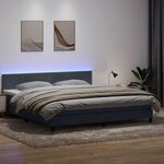 vidaXL Sommier à lattes de lit et matelas et LED gris foncé 180x220cm velours