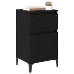 vidaXL Cabinet de chevet avec tiroir 2 Pièces Chêne noir 40 x 35 x 70 cm