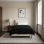 vidaXL Duvet d'été simple Matelassé Noir 155 x 220 cm Microfibre