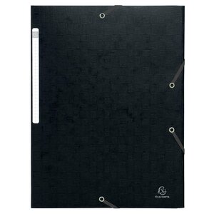 Chemise 3 Rabats À Élastiques Maxi Capacity Carte Lustrée 600g/m2 Scotten ®- A4 - Noir - X 25 - Exacompta