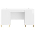 vidaXL Bureau Blanc brillant 142 5 x 50 x 75 cm Bois d'ingénierie