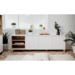 Enfilade -  Blanc - Scandinave - 3 portes - MENORCA - L 200 x P 35 x H 64,5 cm