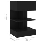 vidaXL Tables de chevet 2 Pièces Noir 40x35x65 cm
