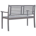 vidaXL Banc de jardin 2 places avec coussin 120 cm Gris Eucalyptus