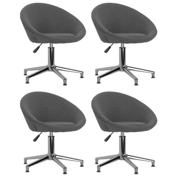 vidaXL Chaises pivotantes à manger lot de 4 gris foncé tissu