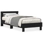 vidaXL Cadre de lit avec LED Chêne noir 90 x 190 cm Bois d'ingénierie