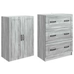 vidaXL Ensemble de Meubles 2 Pièces Sonoma gris 66 x 34 5 x 87 cm