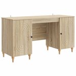 vidaXL Bureau avec étagère Sonoma 142 5 x 50 x 75 cm Bois d'ingénierie