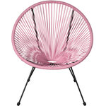 Tectake ensemble table et chaises de jardin santana - rose vif