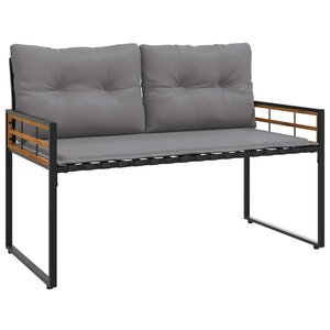 vidaXL Banc à couches en bois avec coussin Gris clair 114 x 55 x 77 cm