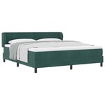 vidaXL Lit à ressorts avec tête de lit Vert foncé 180 x 200 cm Velours