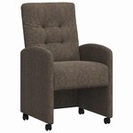 vidaXL Chaises de Salle à Manger avec Roues 2 pc Cuir suédé faux