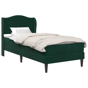 vidaXL Cadre de lit avec tête de lit Vert foncé 100 x 200 cm Velours