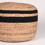 LABEL51 Pouf Jute tressé Noir et naturel