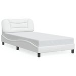 vidaXL Cadre de lit avec lumières LED blanc 100x200 cm similicuir