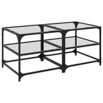 vidaXL Tables basses avec dessus en verre transparent 2 Pièces acier
