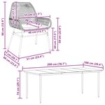 vidaXL Ensemble à manger jardin coussins 9Pièces marron poly rotin verre