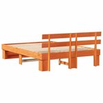 vidaXL Cadre de lit Marron cire 150 x 200 cm Bois massif en pin