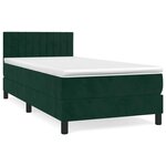 vidaXL Sommier à lattes de lit avec matelas Vert foncé 90x190 cm