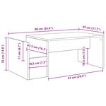 vidaXL Table basse Chêne fumé 90 x 45 x 35 cm Bois d'ingénierie