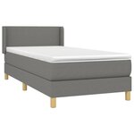 vidaXL Sommier à lattes de lit et matelas Gris foncé 90x190 cm Tissu