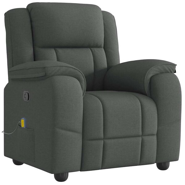vidaXL Fauteuil de massage inclinable Gris foncé Tissu