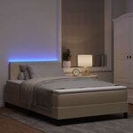 vidaXL Lit à ressorts avec matelas Crème 120 x 190 cm tissu