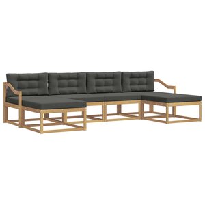 vidaXL Ensemble de canapés d'extérieur 6 Pièces Blanc et anthracite