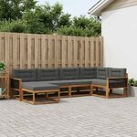 vidaXL Ensemble de canapés d'extérieur 6 Pièces Naturel et Anthracite