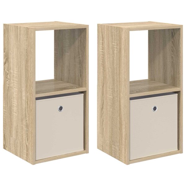 vidaXL Table de chevet 2 pc Chêne Sonoma 35 x 32 x 68 5 cm