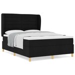 Lit Box Spring vidaXL avec Matelas Noir 140x200 cm Tissu