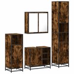 vidaXL Ensemble meubles salle de bain 4 Pièces chêne fumé bois ingénierie