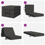 vidaXL Canapé-lit pliable 90 x 67 x 45 cm Gris foncé