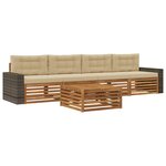 vidaXL Ensemble de canapés d'extérieur 5 Pièces Naturel et Beige