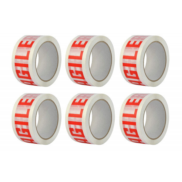 Lot de 6 rubans adhésif fragile 66mx50mm tesa