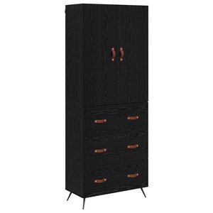 vidaXL Haut Armoire Chêne noir 69 5 x 34 x 180 cm Bois d'ingénierie