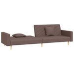 vidaXL Canapé-lit à 2 places avec deux oreillers taupe tissu