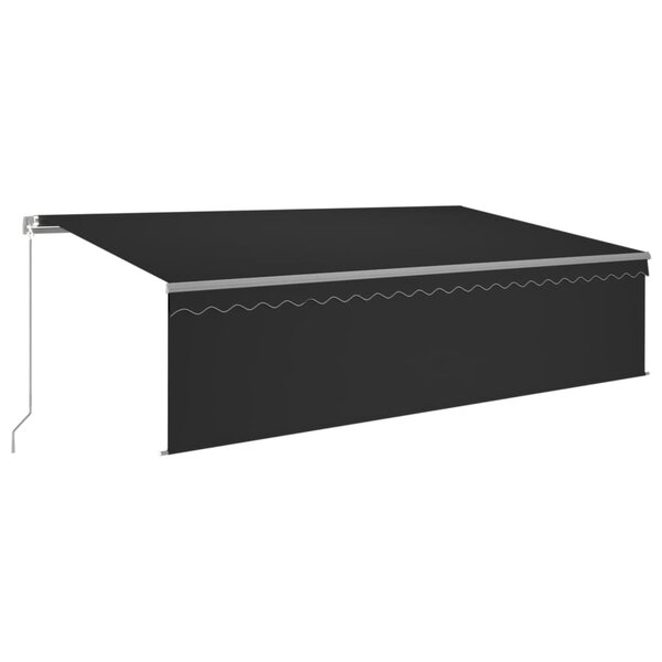 vidaXL Auvent rétractable manuel avec store et LED 5x3 m Anthracite