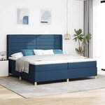 vidaXL Lit à ressorts avec matelas Bleu 140 x 200 cm tissu