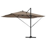vidaXL Parasol Roma à Bras Déporté Taupe et Noir 352 x 251 x 265 cm