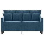 vidaXL Canapé à 2 places Bleu 120 cm Velours