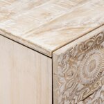 vidaXL Armoire de lit Blanc 50 x 33 x 60 cm Bois de mangue massif