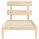 vidaXL Cadre de lit avec tête de lit 90x200 cm bois massif