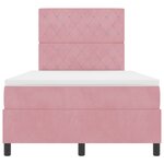 Lit avec sommier et matelas vidaXL Rose 120x200 cm Velours