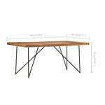 vidaXL Table à manger 180x90x76 cm Bois d'acacia massif