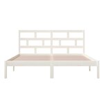 vidaXL Cadre de lit sans matelas blanc bois massif
